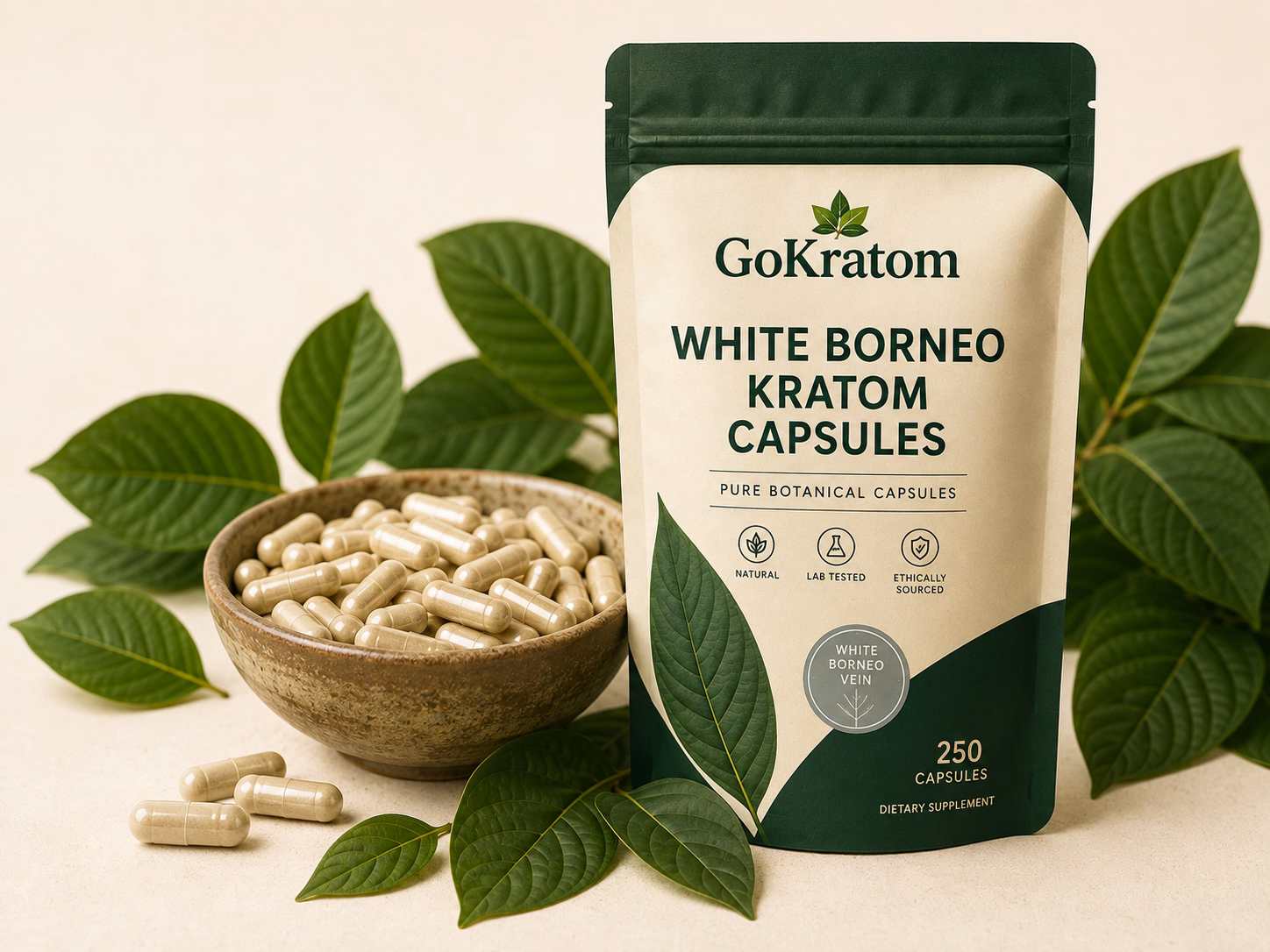 White Borneo Kratom Capsules