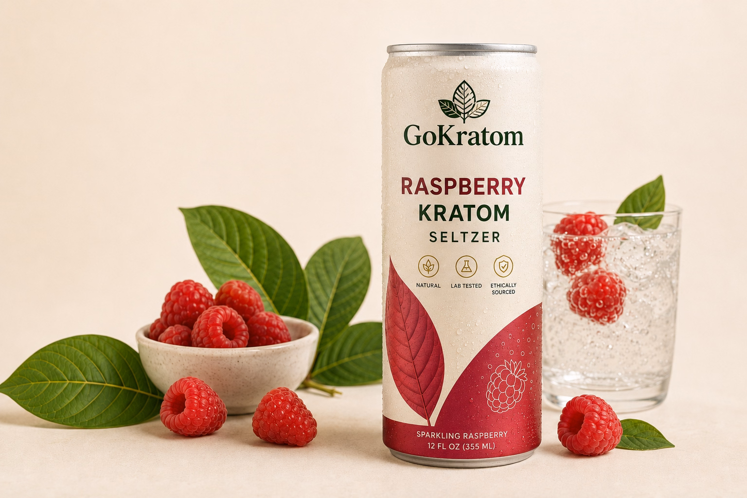 Raspberry Kratom Seltzer